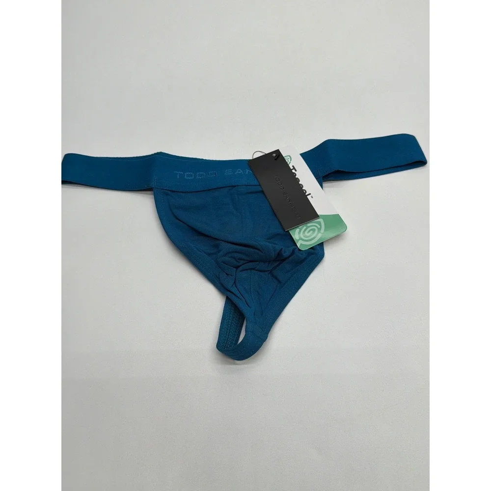 Todd Sanfield Essential Thong Teal Blue Tencel Men's Underwear ES1704 Size S NWT